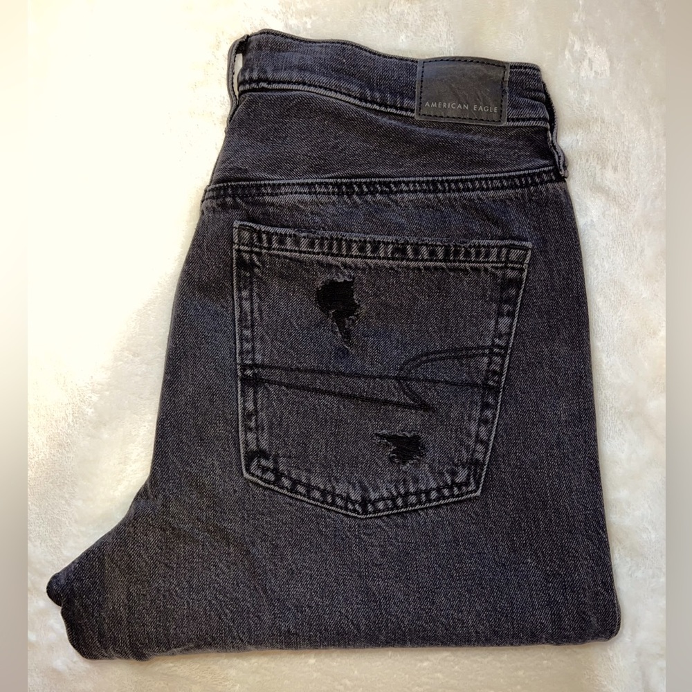 Black straight leg jeans
